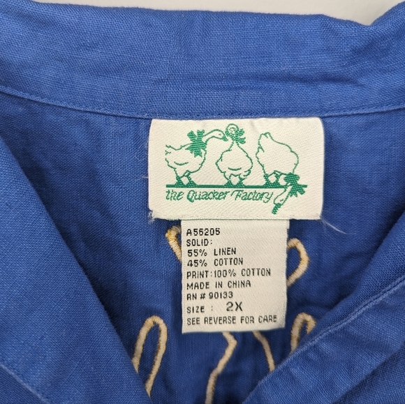 The Quacker Factory Beaded Embroidered Coral Reef Fish Button Tshirt Womans 2X - Picture 5 of 5